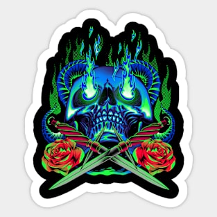 crossing skull Sticker